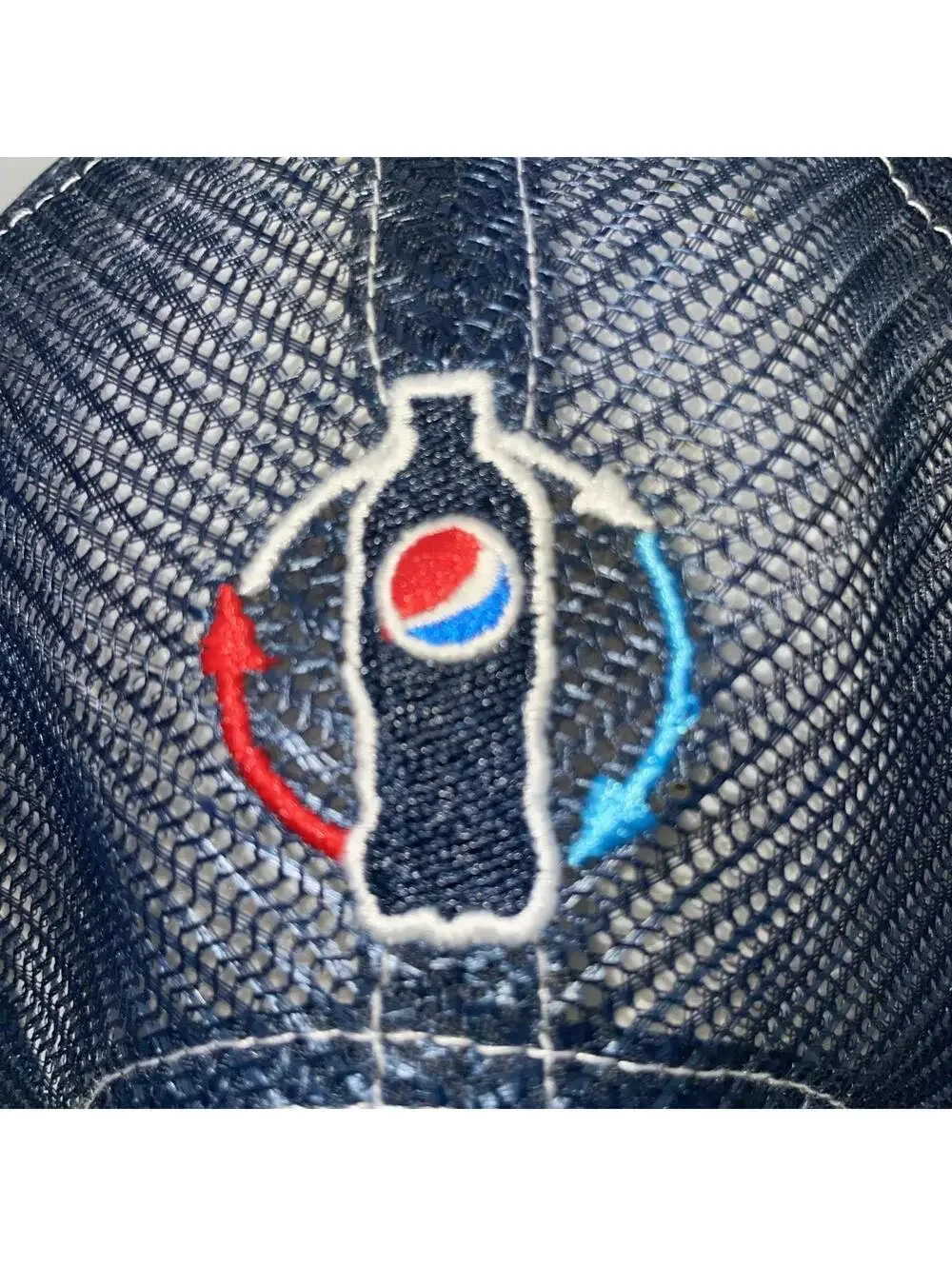 Pepsi Soda Navy Blue Mesh Snapback Trucker Hat Embroidered Logo G&G Outfitters
